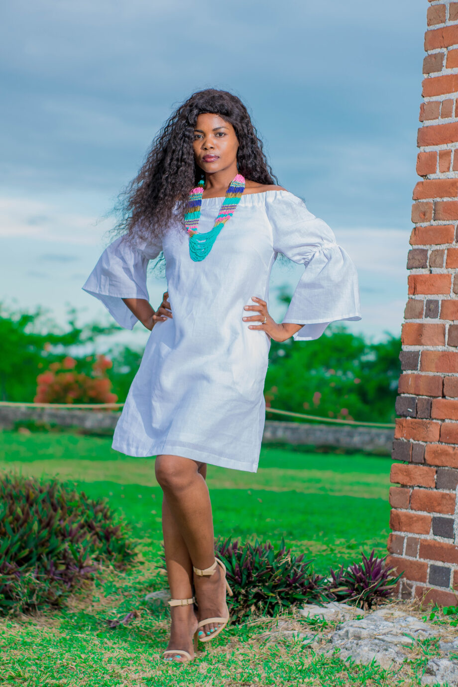 Lee-Ann's Rami Linen 2 pcs. sleeve short dress