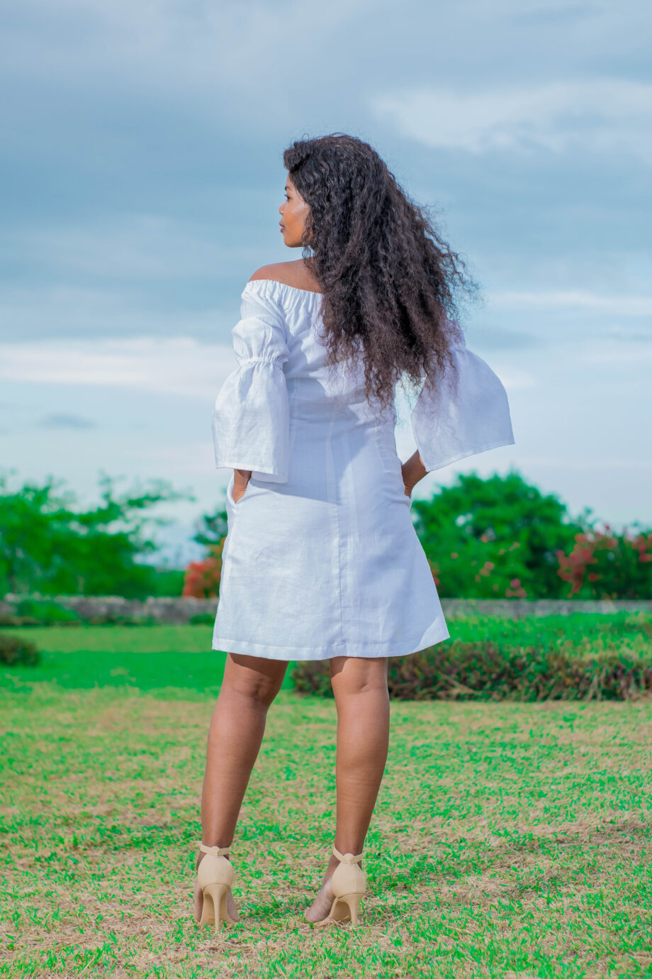Lee-Ann's Rami Linen 2 pcs. sleeve short dress