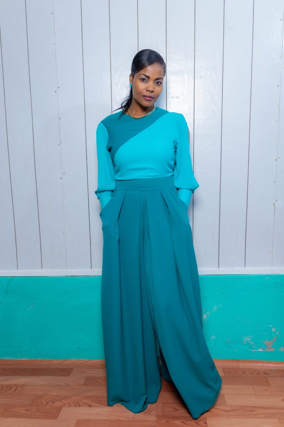 Salem asymmetrical palazzo Jumper