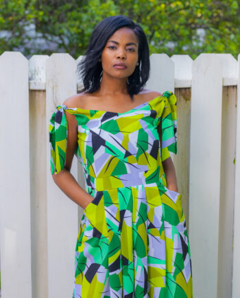 Tropics Vneck/Vback pleated waist jumper