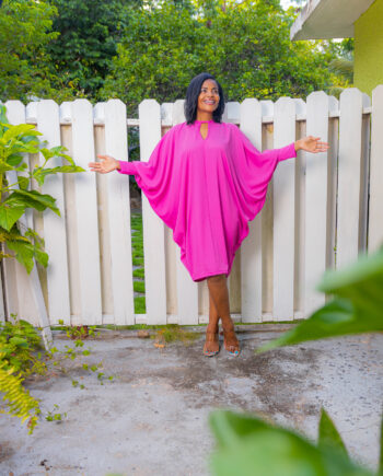 Pinkrosa Bat winged dress