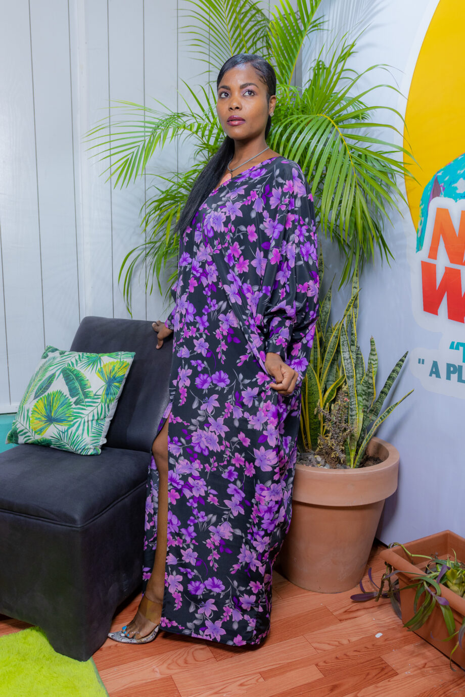 Purplelilly Batwinged maxi dress