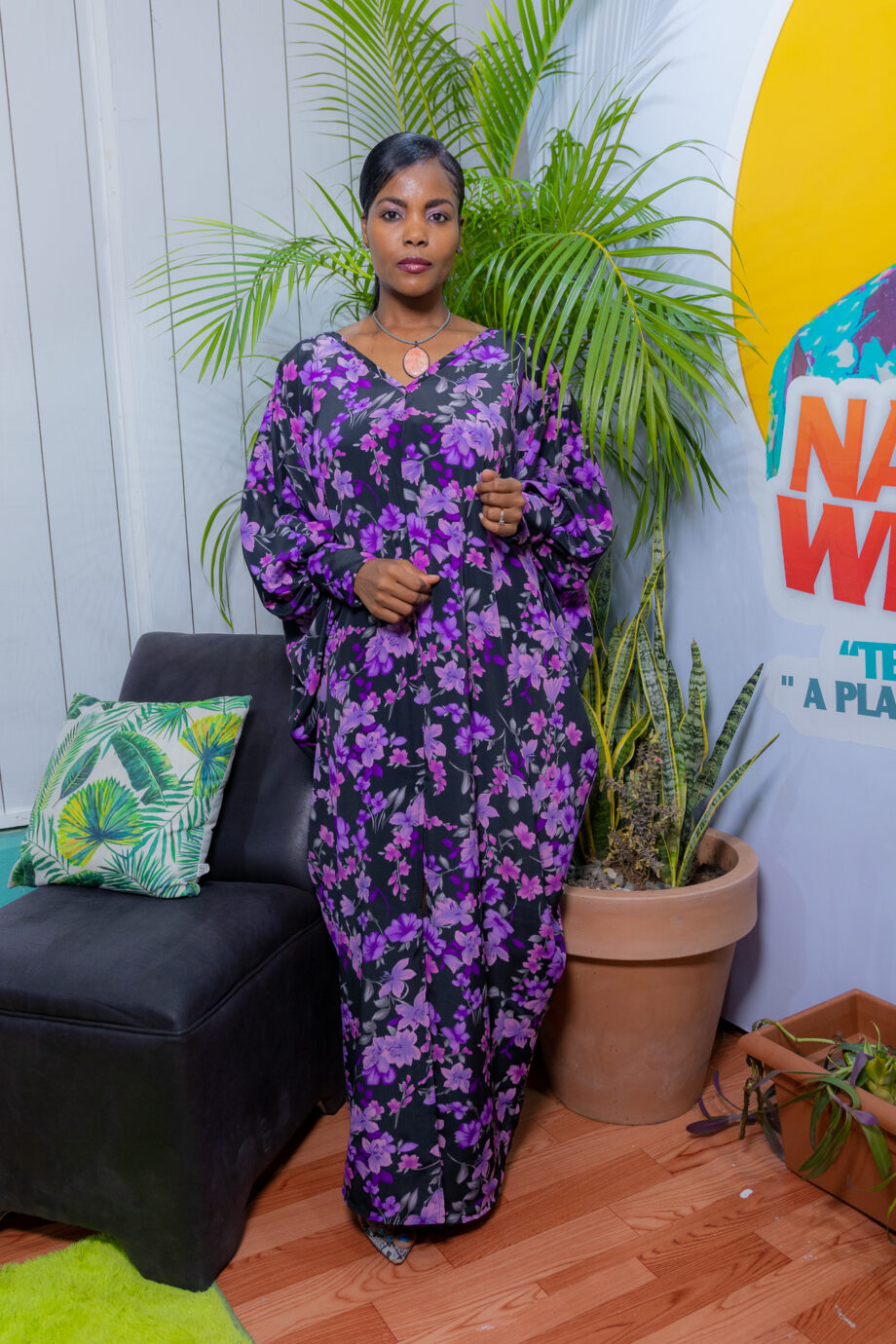 Purplelilly Batwinged maxi dress