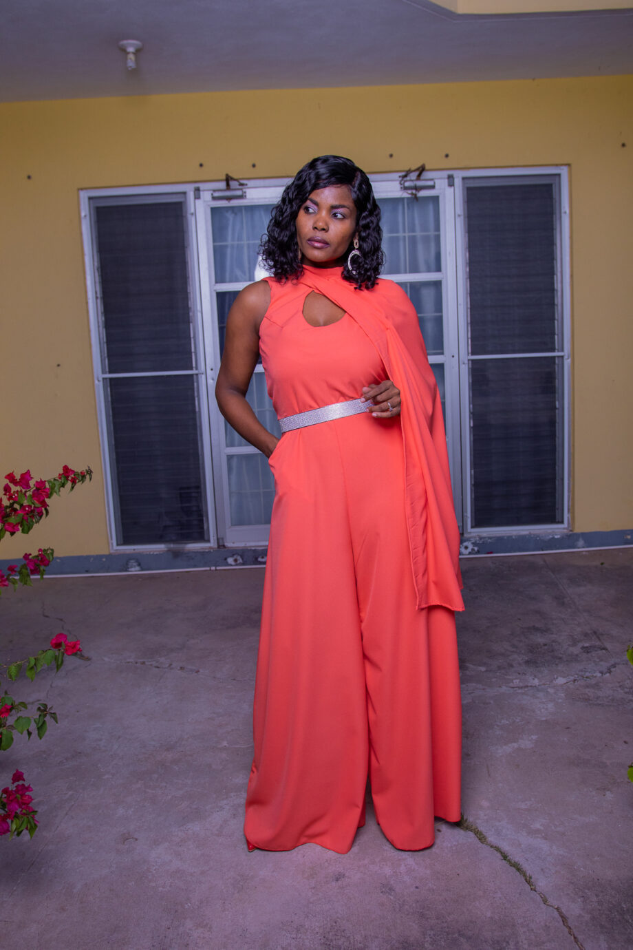 Covana peach palazzo jumper