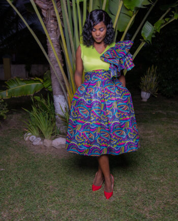 Abigail's flair sleeve african midi dress
