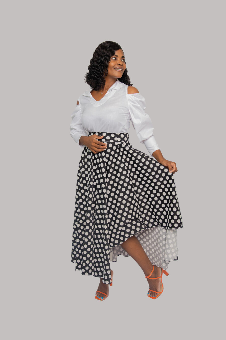 Unique dots Asymmetrical skirt