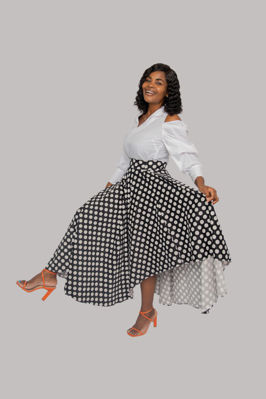 Unique dots Asymmetrical skirt