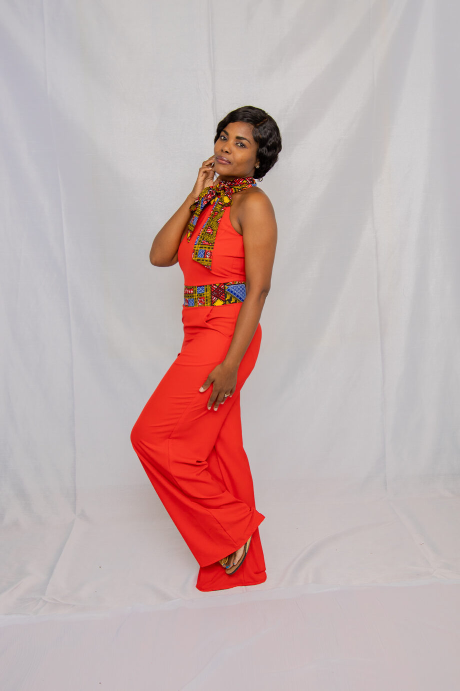 Red African tie jumper