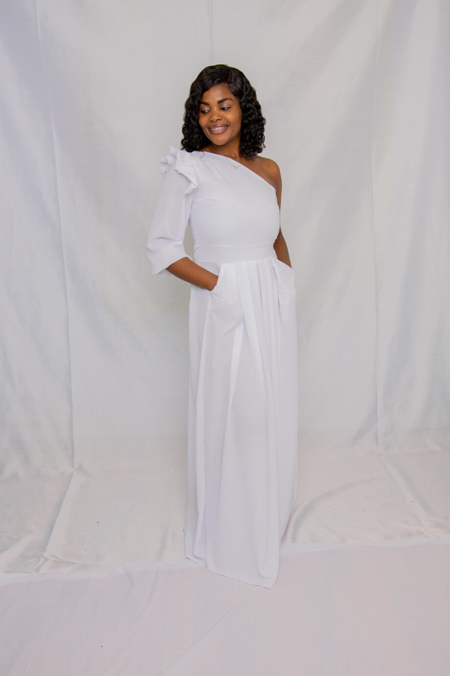 Laban one shoulder palazzo jumper