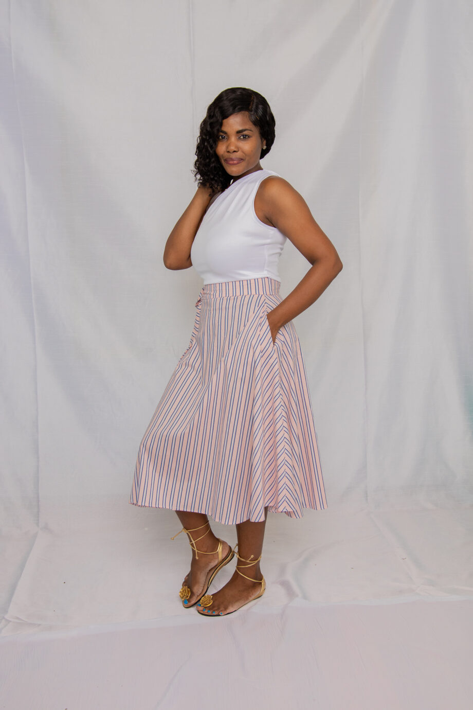 Pink stripe skirt
