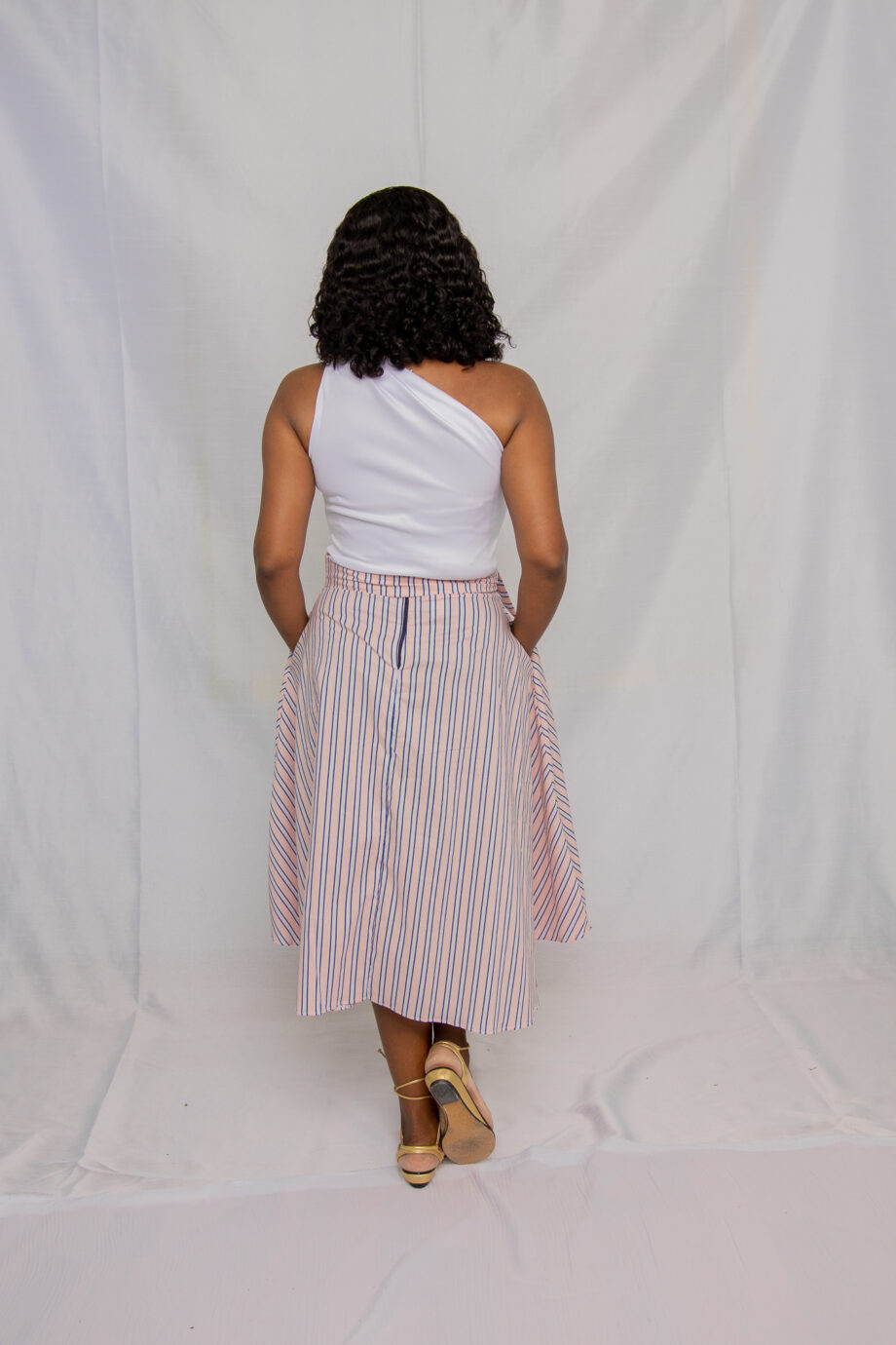 Pink stripe skirt