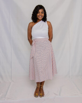 Pink stripe skirt