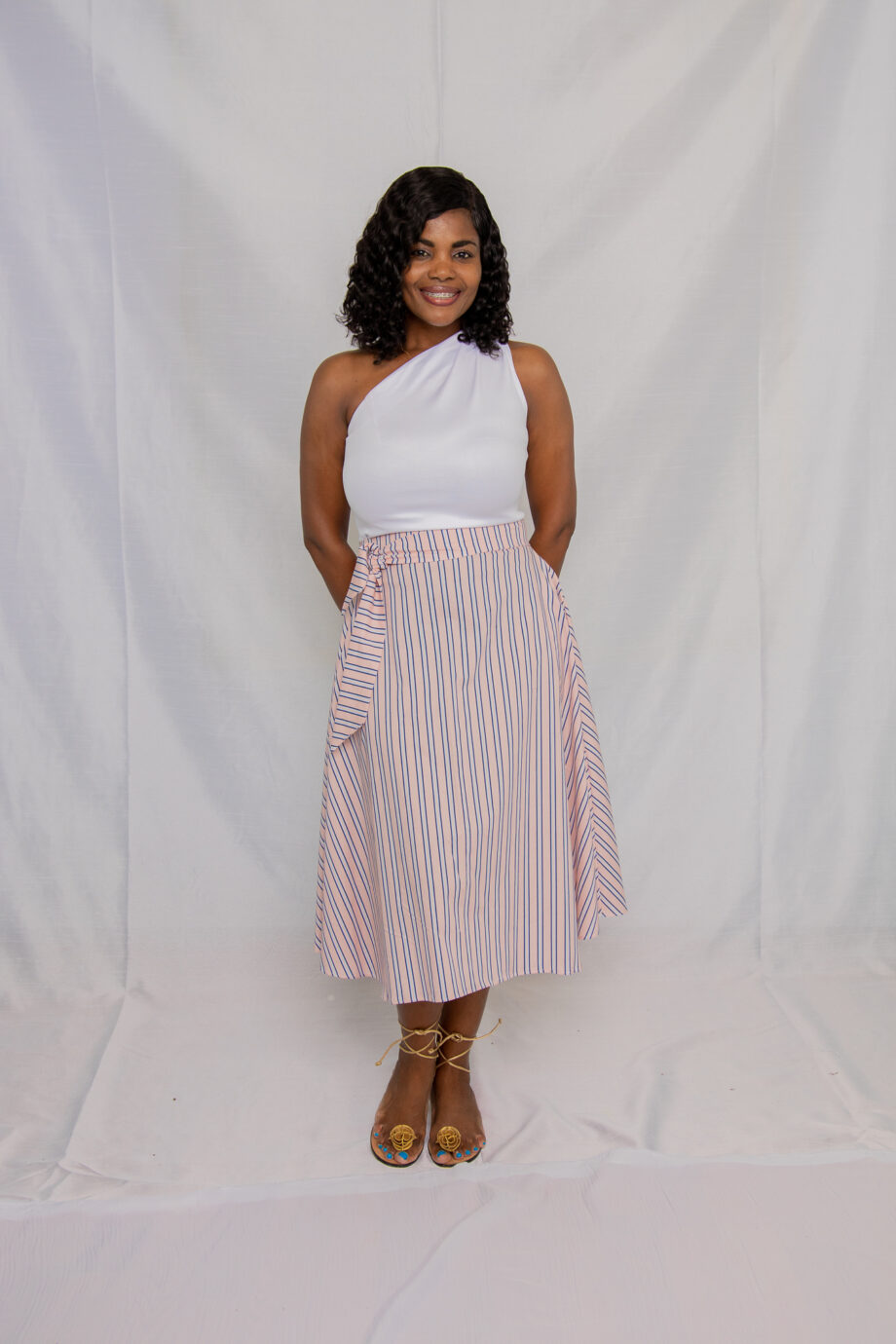 Pink stripe skirt