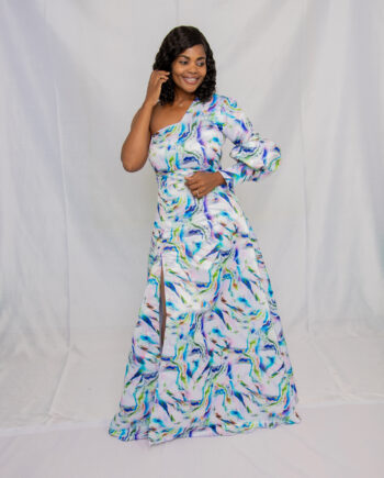 Darline symetric pilot sleeve maxi dress