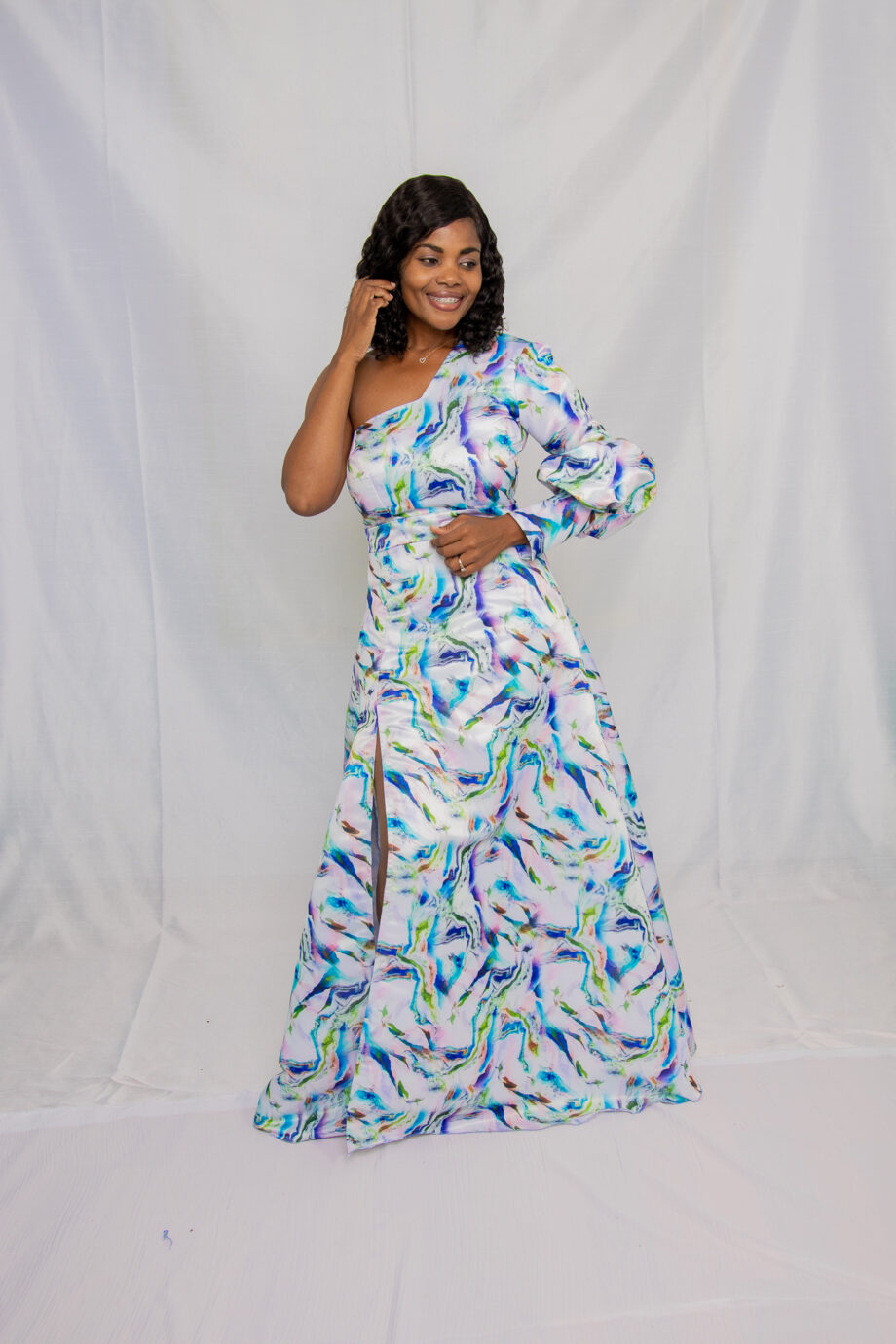 Darline symetric pilot sleeve maxi dress