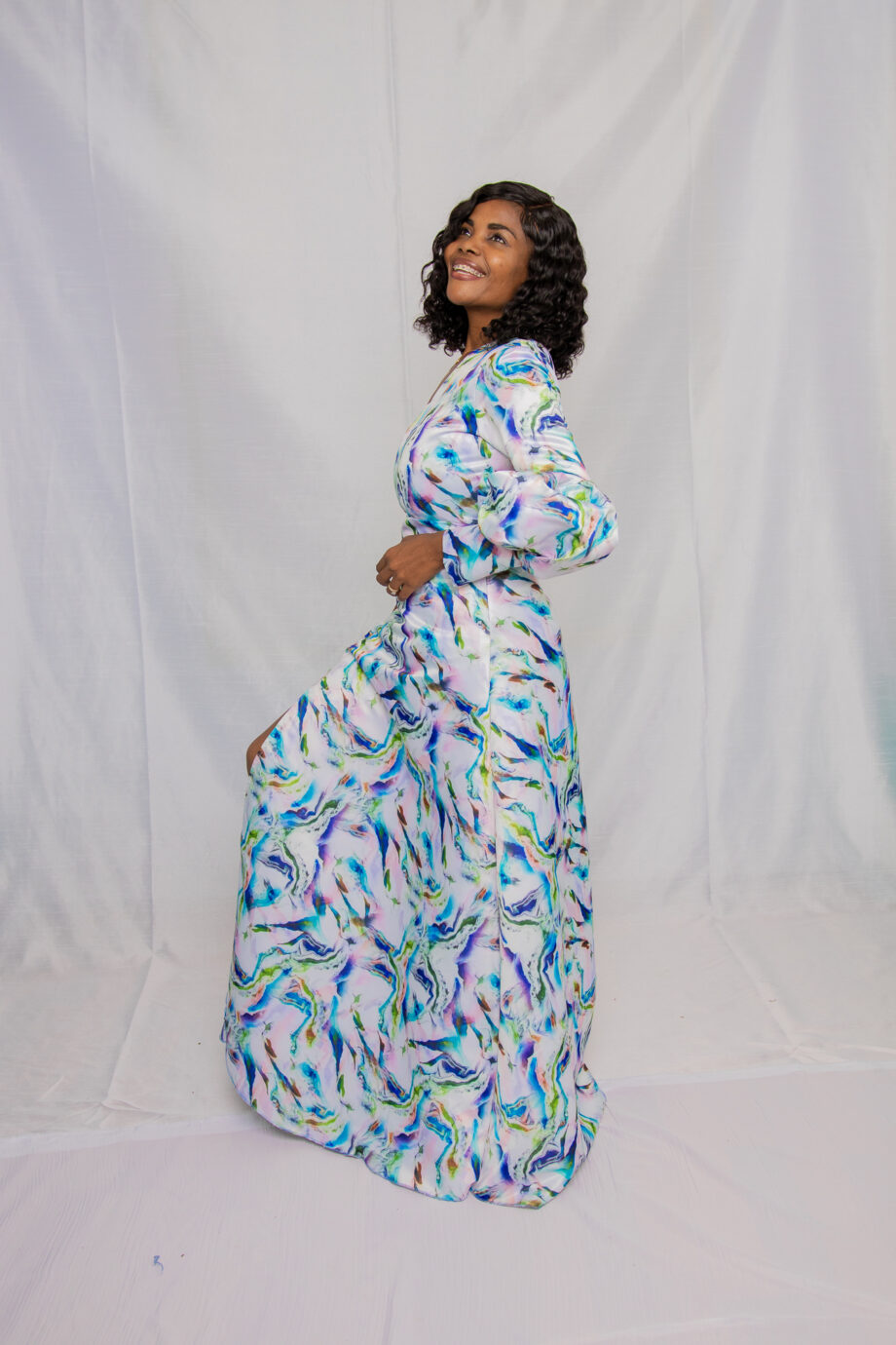 Darline symetric pilot sleeve maxi dress