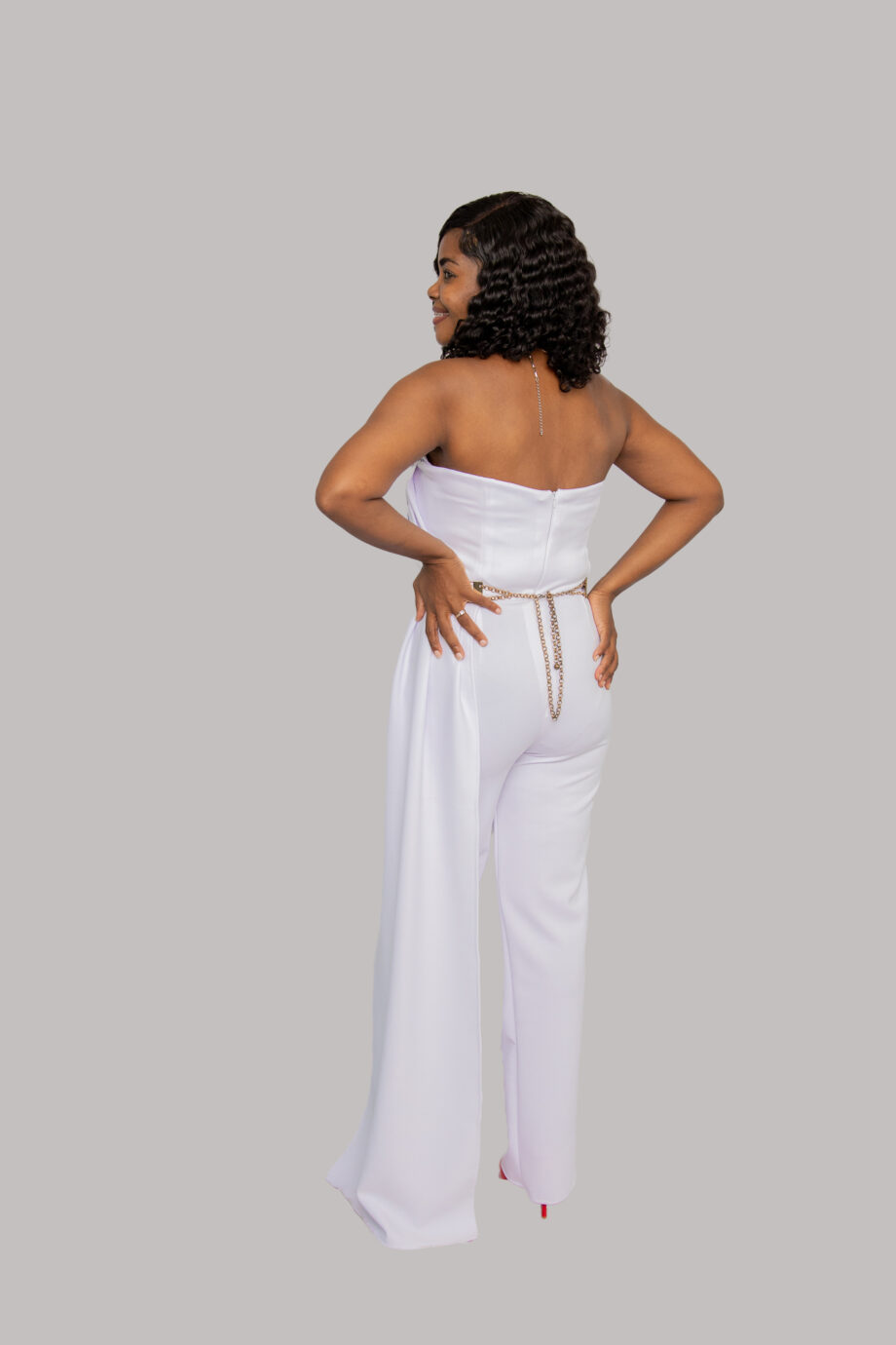 Lee Lee side detailed strapless jumper (without belt)