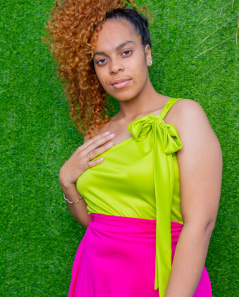 Lime green one shoulder top