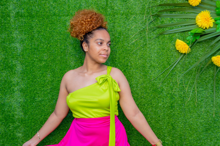 Lime green one shoulder top