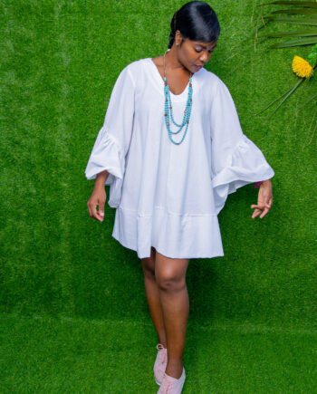 White mini dress