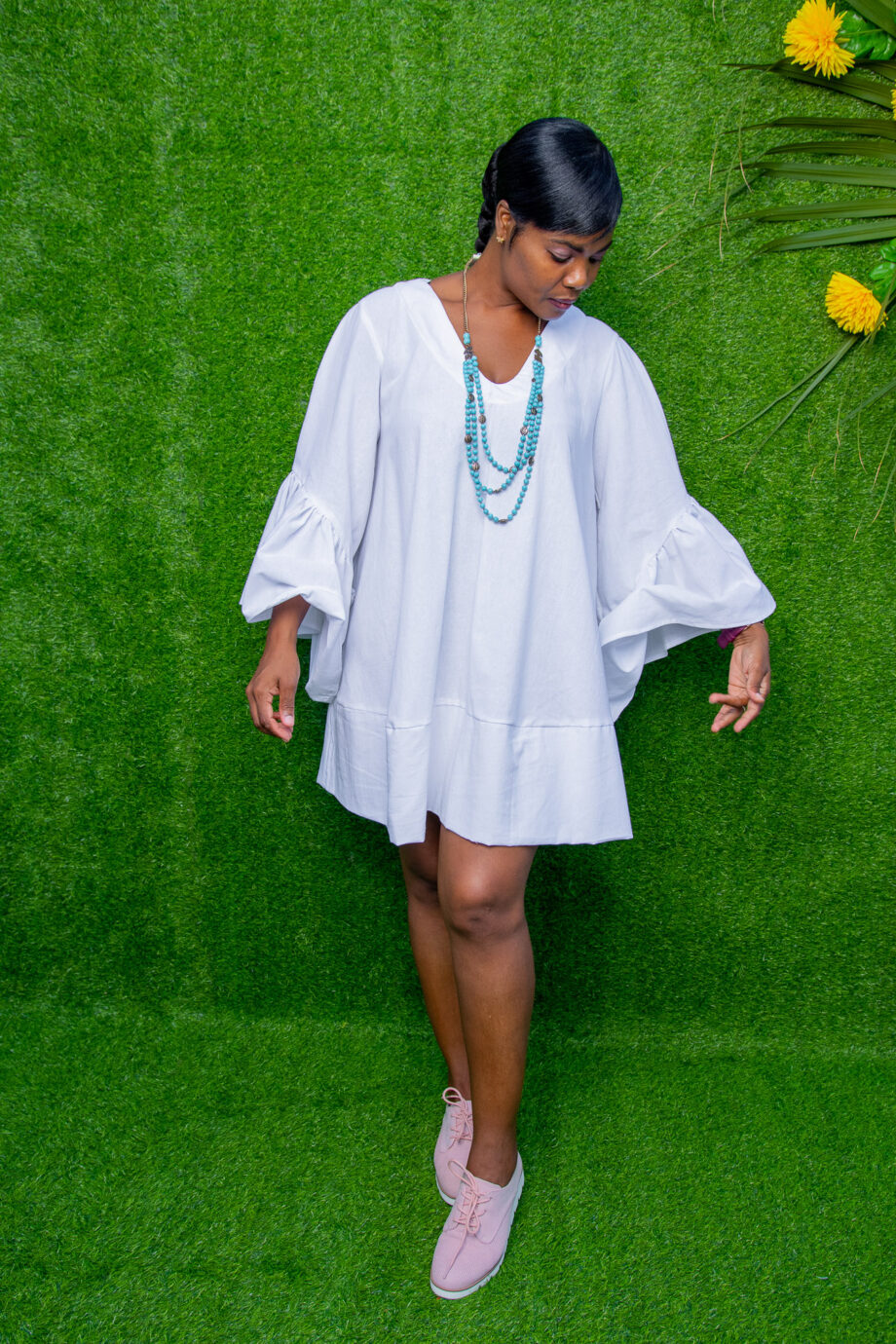 White mini dress