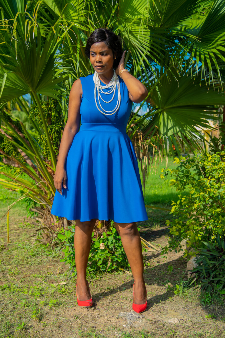 Esther royal blue sleeveles mini dress