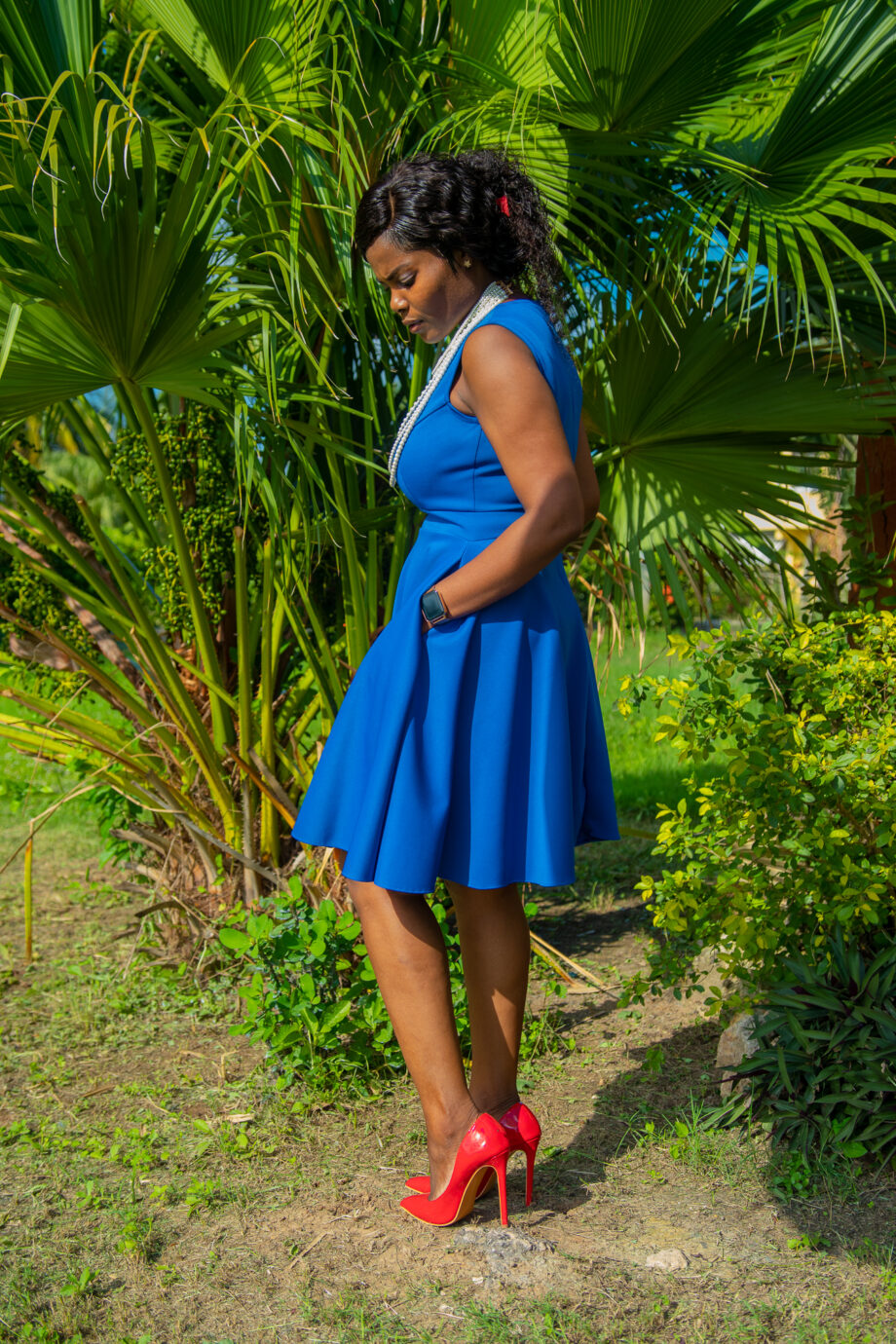 Esther royal blue sleeveles mini dress
