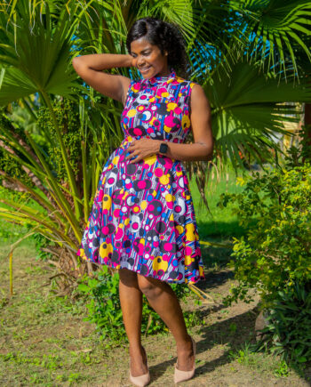 Noadiah sleeveless polka midi dress