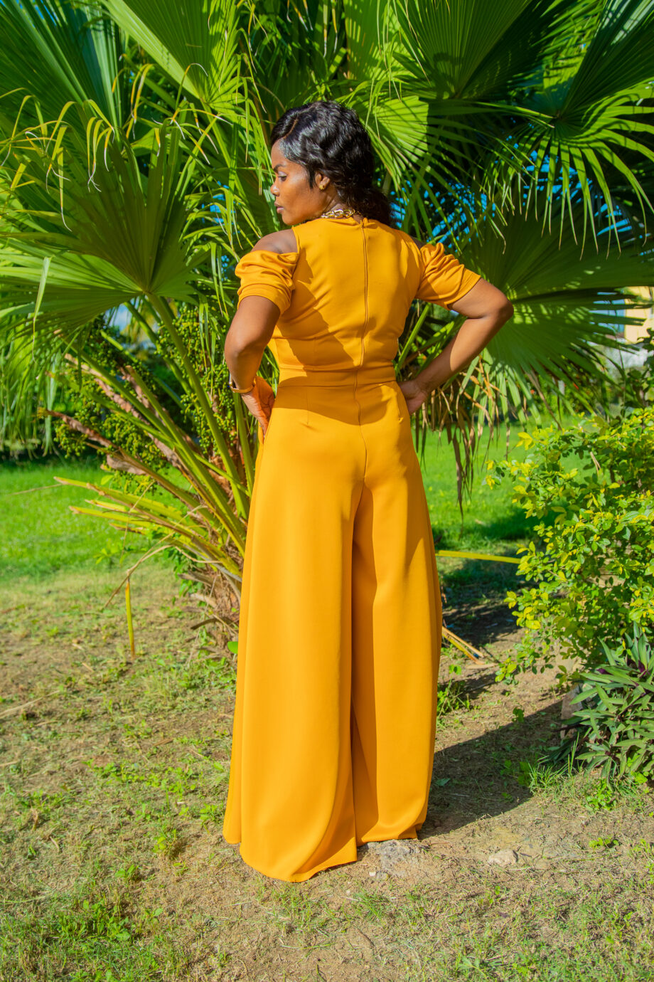 Leah mustard wide legged jumper