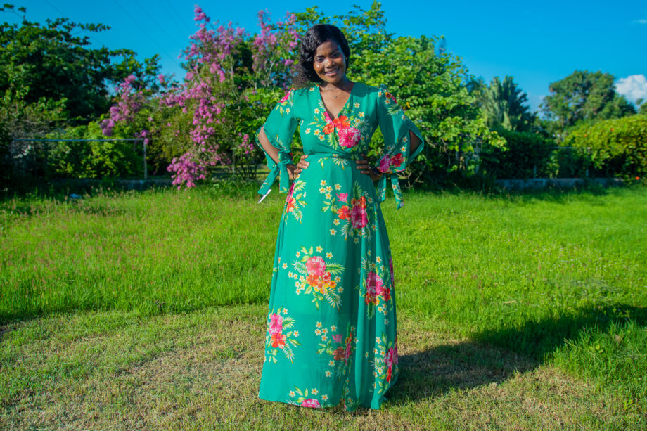 Flora floral green maxi dress