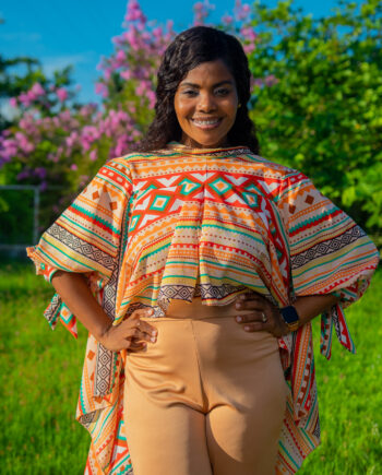 Zera glam shawl with three quater sleeves
