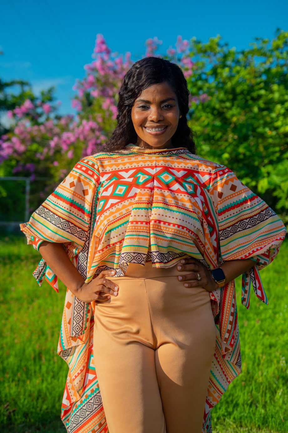 Zera glam shawl with three quater sleeves