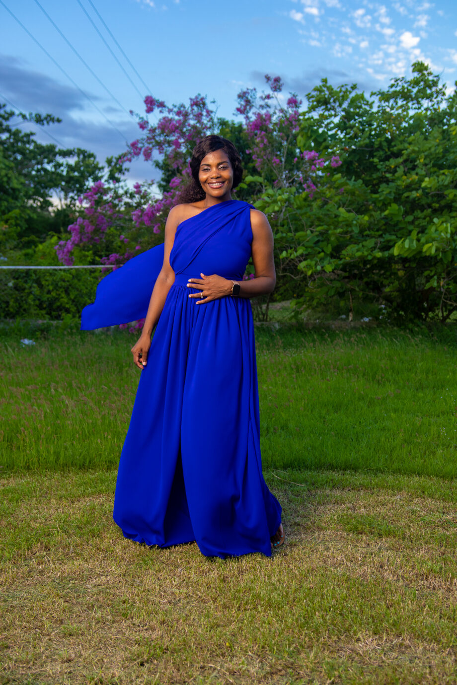 Vashti royal blue one shoulder jumper