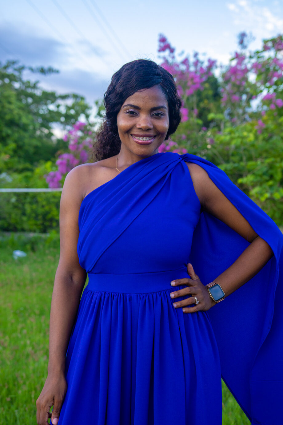 Vashti royal blue one shoulder jumper