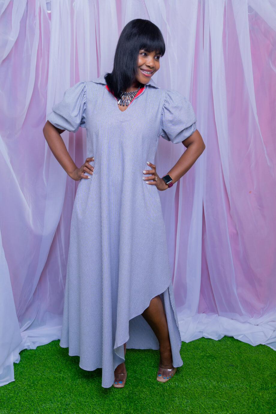 Rachelrow slope faithflow shirt front maxi dress
