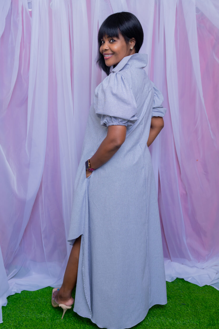 Rachelrow slope faithflow shirt front maxi dress