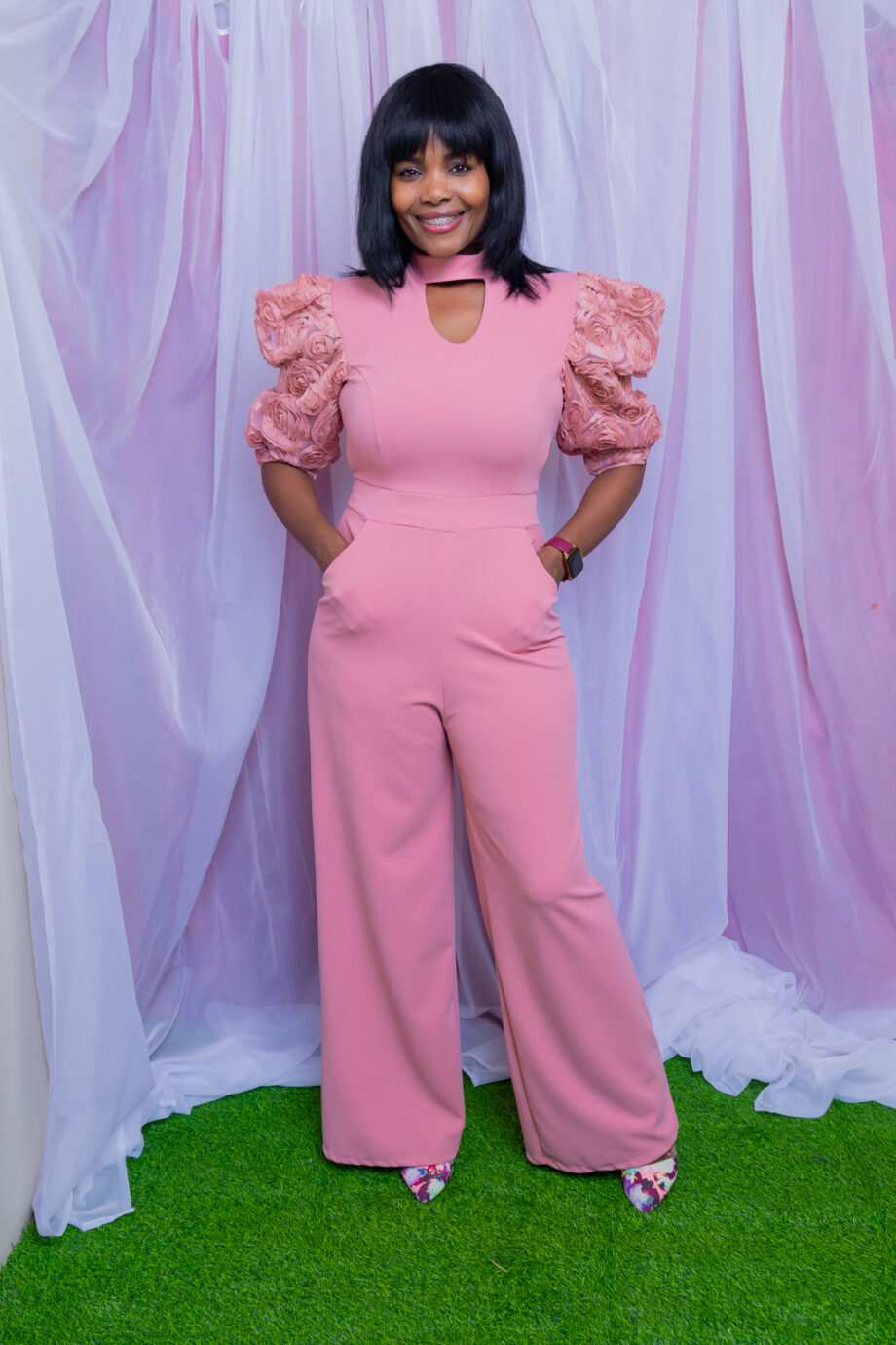 Rosett sleeve blush jumper