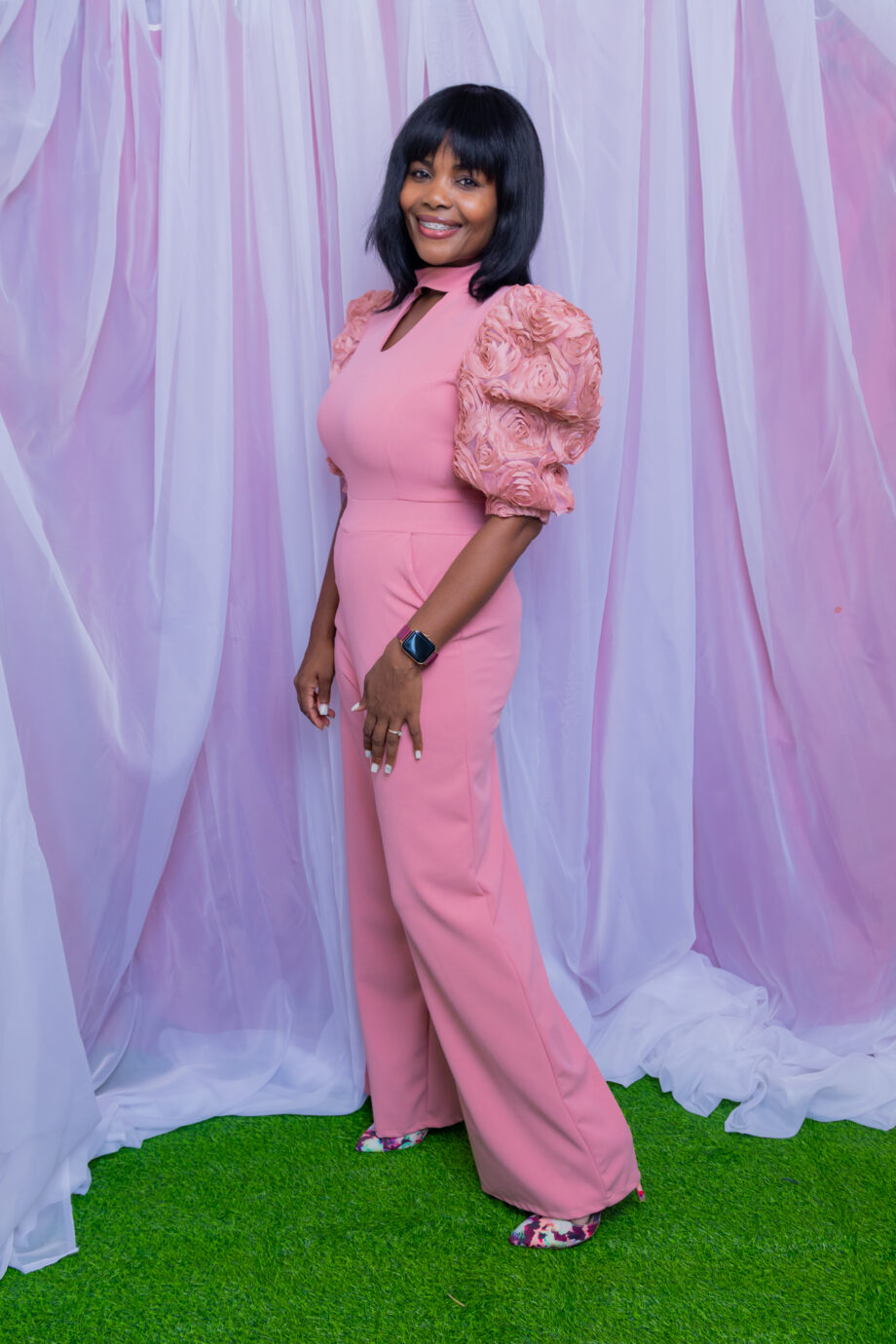Rosett sleeve blush jumper