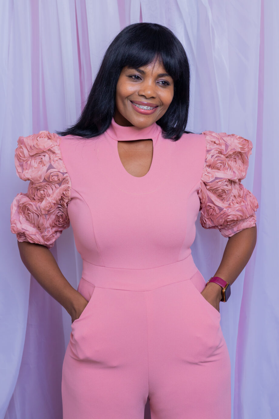 Rosett sleeve blush jumper