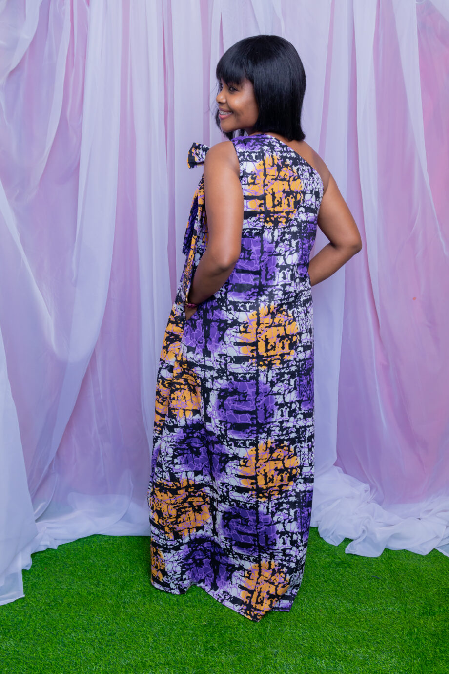 Aster African one shld bow detailed maxi dress