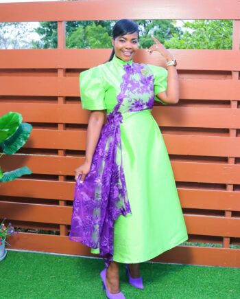 Becky asymmetrical twist midi dress