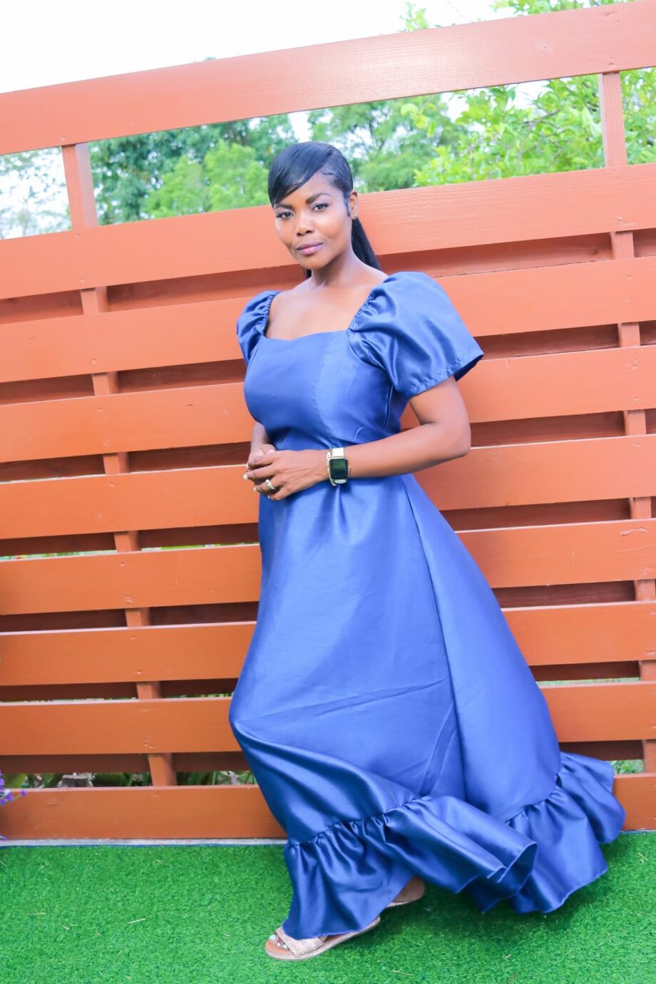 Silcron Frilled hem versatile maxi