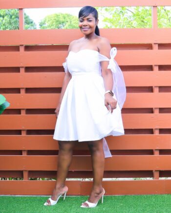 Slicahna strapless tie sleeve shoes dress